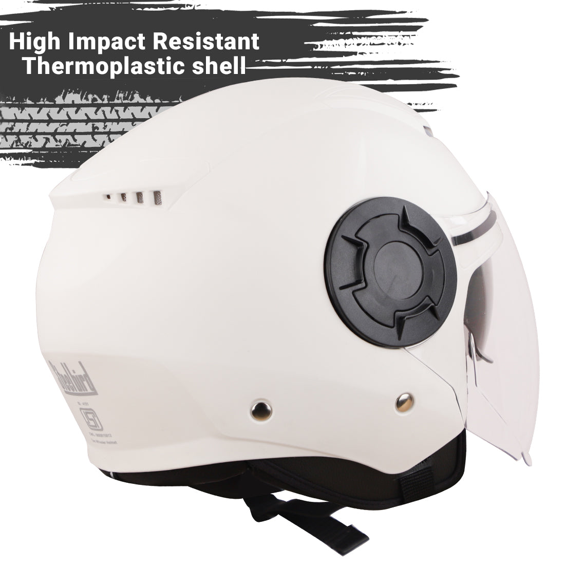 Steelbird GT Dashing ISI Certified Open Face Helmet for Men and Women with Inner Sun Shield ( Dual Visor Mechanism )