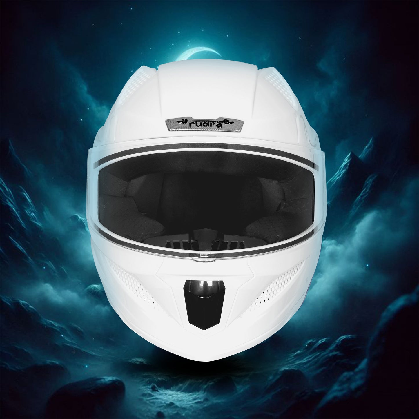 Steelbird SBH-25 Rudra ISI Certified Full Face Helmet for Men and Women Motorbike Helmet  (Glossy White)