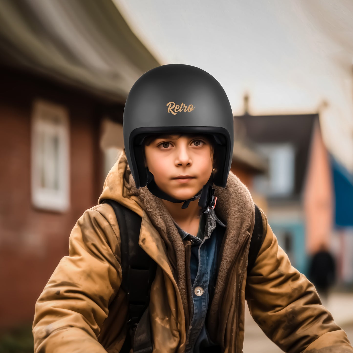 Steelbird SBH-55 Retro ISI Certified Open Face Helmet for Men and Women(Matt Honda Grey)