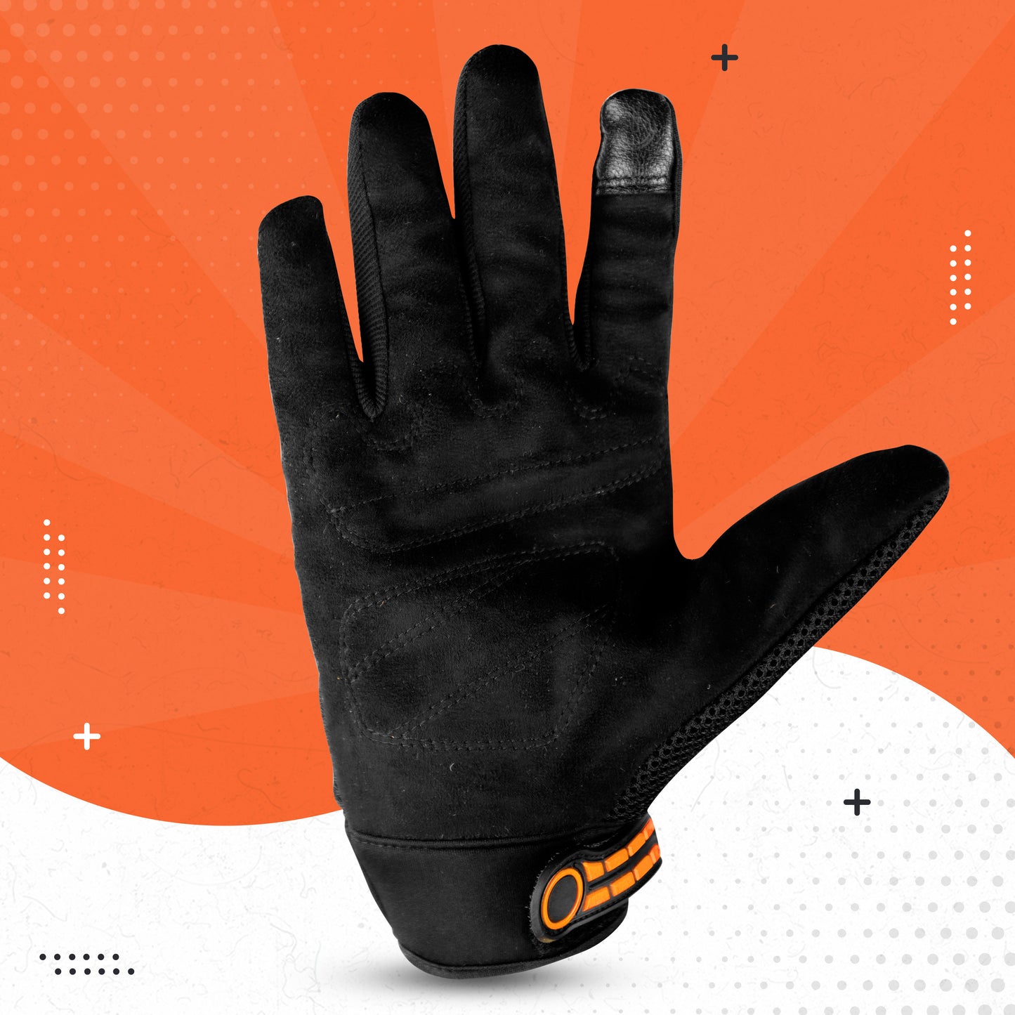 Steelbird Polyester Adventure A-2 Full Finger Bike Riding Gloves with Touch Screen Sensitivity at Thumb and Index Finger, Protective Off-Road Motorbike Racing .