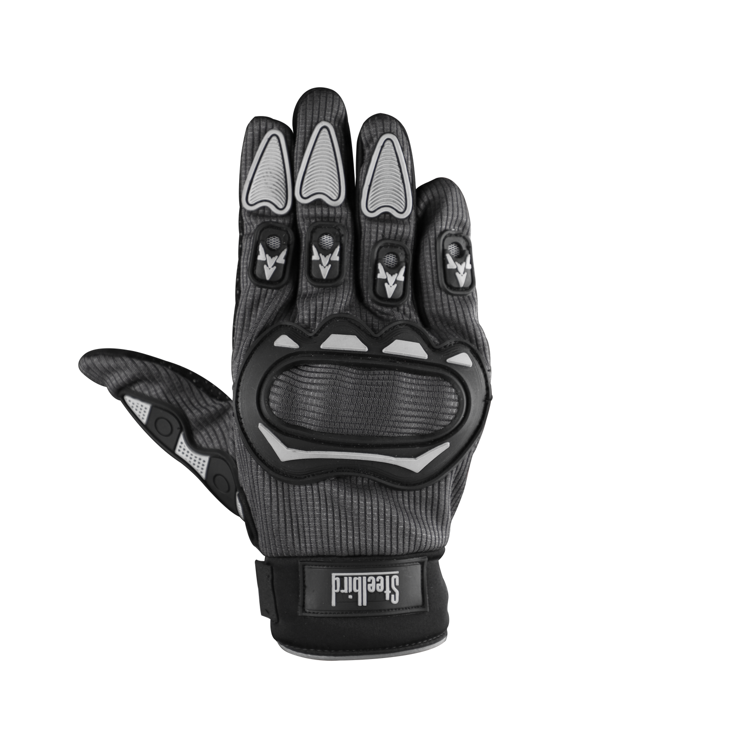 Steelbird Polyester Full Finger Bike Riding Gloves With Touch Screen Sensitivity At Thumb & Index Finger, Protective Off-Road Motorbike Racing.