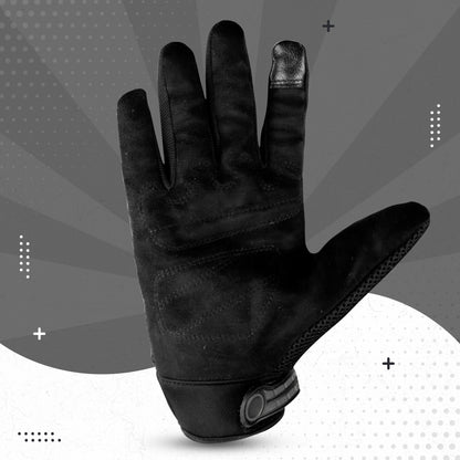 Steelbird Polyester Adventure A-2 Full Finger Bike Riding Gloves with Touch Screen Sensitivity at Thumb and Index Finger, Protective Off-Road Motorbike Racing .