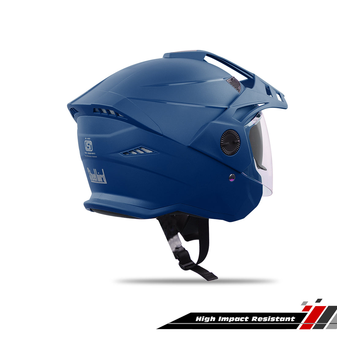 Steelbird SBH-23 GT Plus Open Face ISI Certified Helmet with Inner Sun Shield.