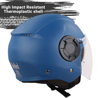 Steelbird GT Dashing ISI Certified Open Face Helmet for Men and Women with Inner Sun Shield ( Dual Visor Mechanism )