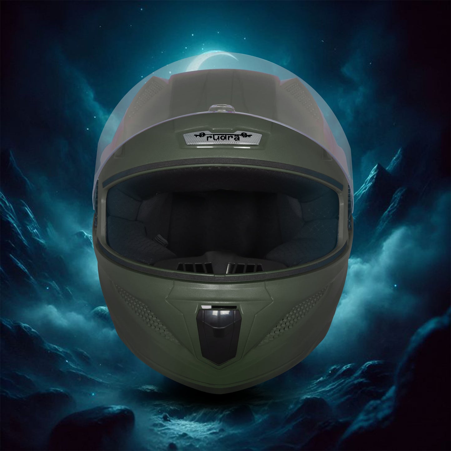 Steelbird SBH-25 Rudra ISI Certified Full Face Helmet for Men and Women Motorbike Helmet  (Dashing Battle Green)