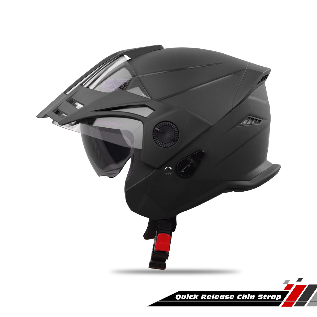 Steelbird SBH-23 GT Plus Open Face ISI Certified Helmet with Inner Sun Shield .