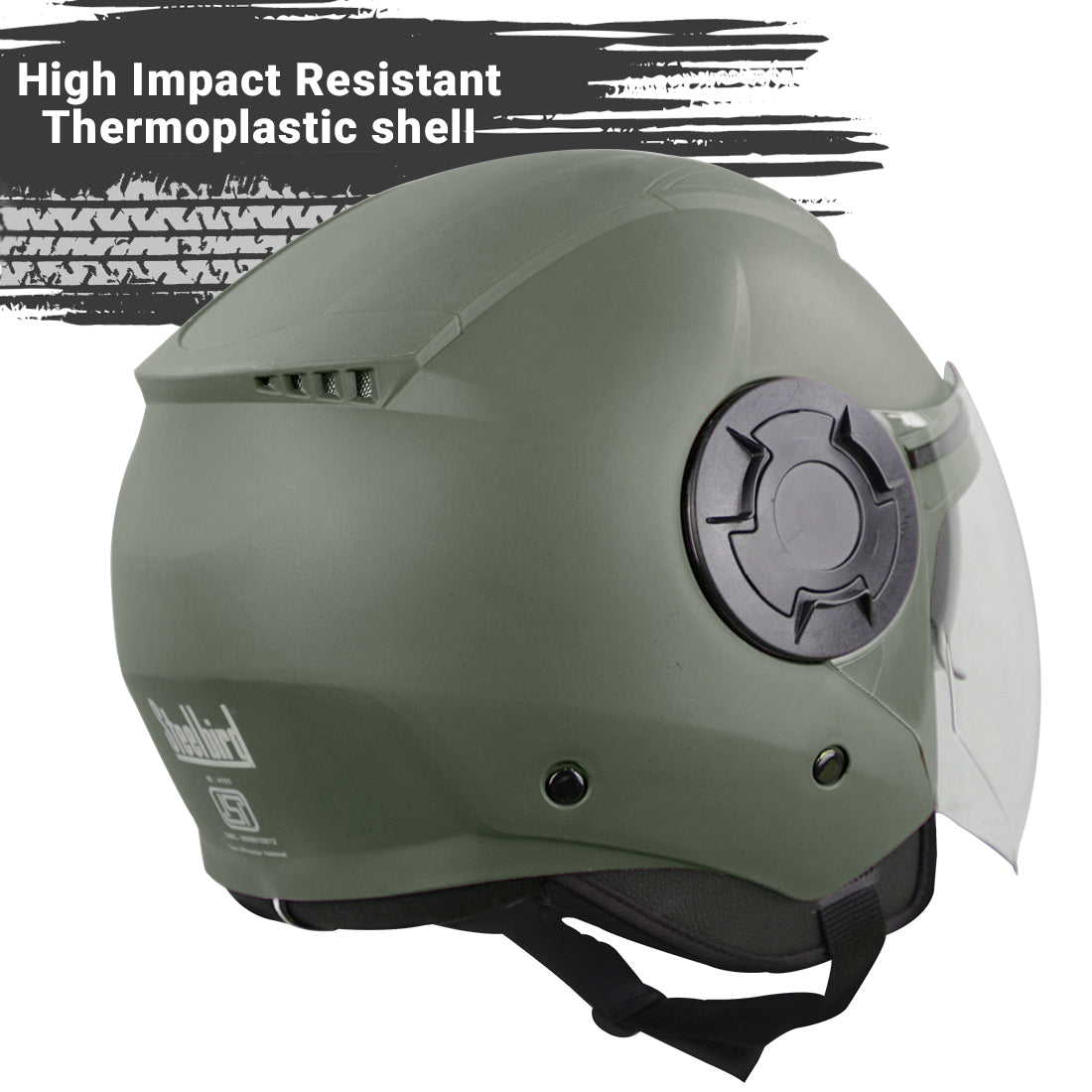 Steelbird GT Dashing ISI Certified Open Face Helmet for Men and Women with Inner Sun Shield ( Dual Visor Mechanism )