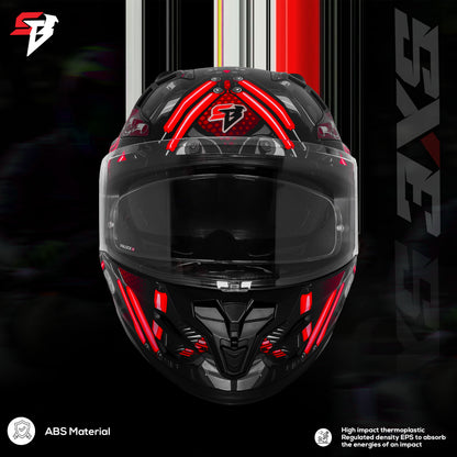 Steelbird SBH-61 SXE X2 Pinlock ISI and Dot Certified Full Face Helmet for Men and with Inner Silver Sunshield (Glossy Black Red with Anti fog Shield)