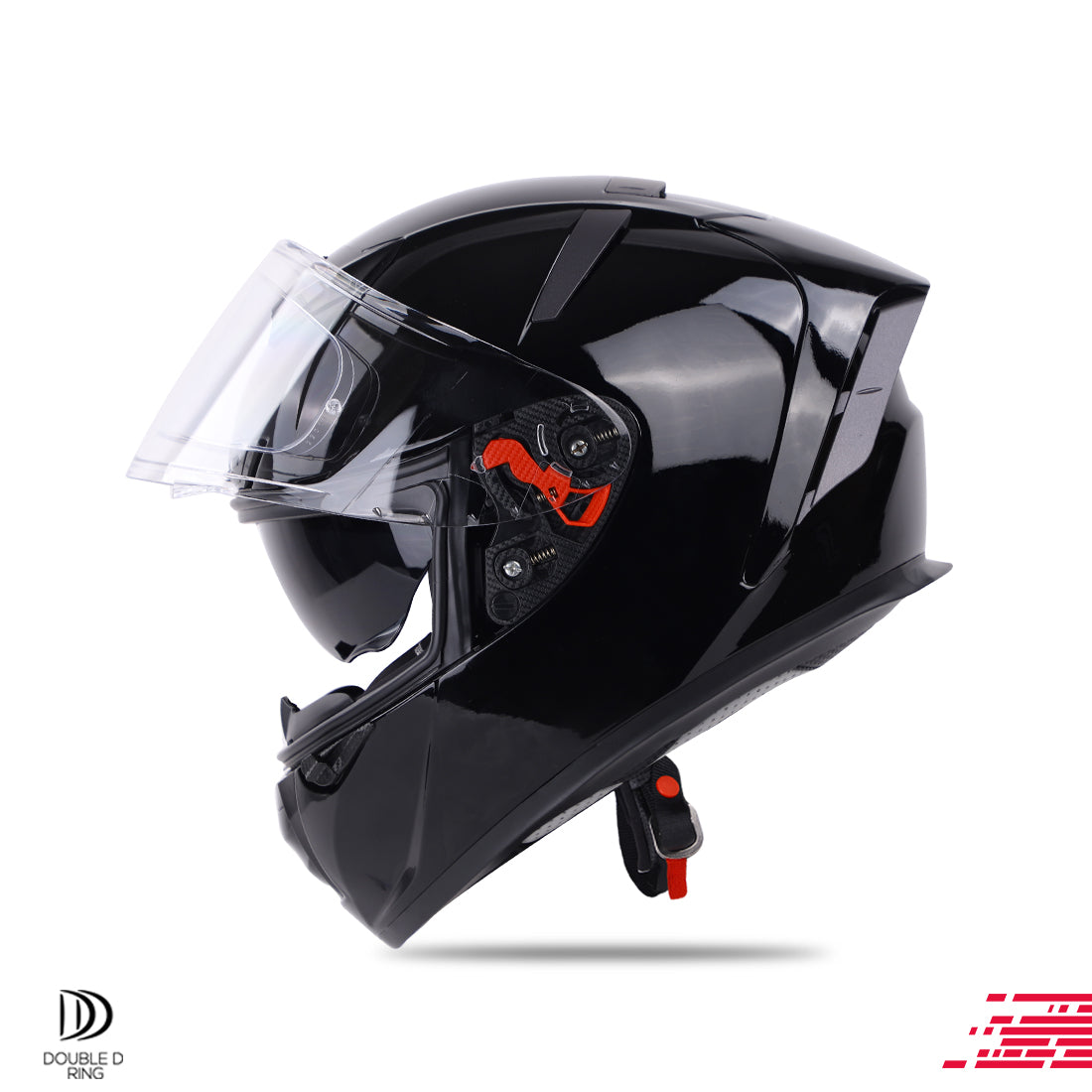 Ignyte IGN-4 ISI/DOT Certified Full Face Helmet with Outer Anti-Fog Clear Visor and Inner Smoke Sun Shield(Glossy Midnight Black)