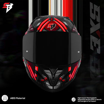 Steelbird SBH-61 SXE X2 Pinlock ISI and Dot Certified Full Face Helmet for Men and with Inner Silver Sunshield (Glossy Black Red with Smoke Visor)