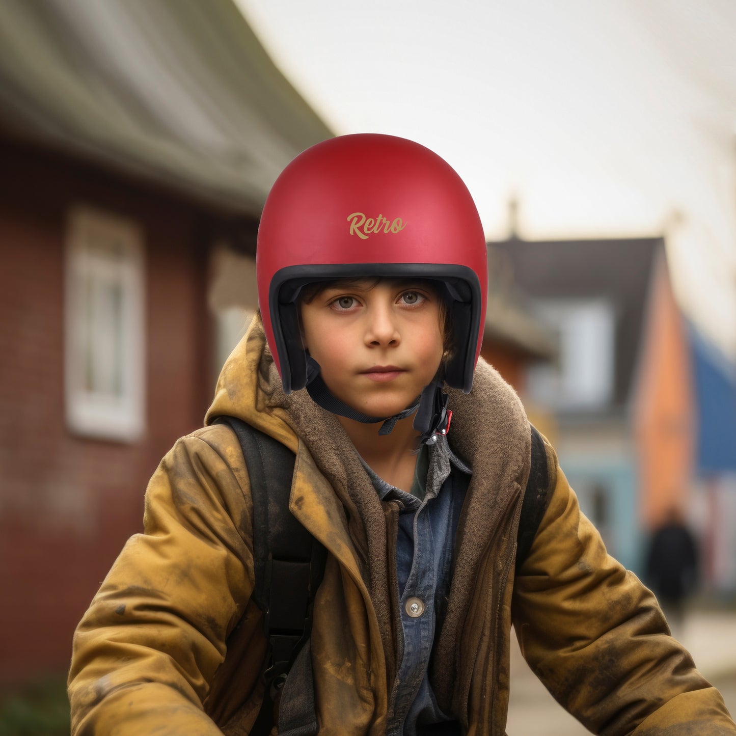 Steelbird SBH-55 Retro ISI Certified Open Face Helmet for Men and Women(Matt Maroon)