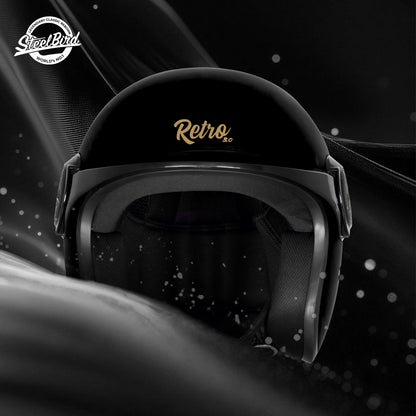 Steelbird SBH 65 Retro 3.0 DOT and ISI Certified Open Face Helmet for Men and Women .