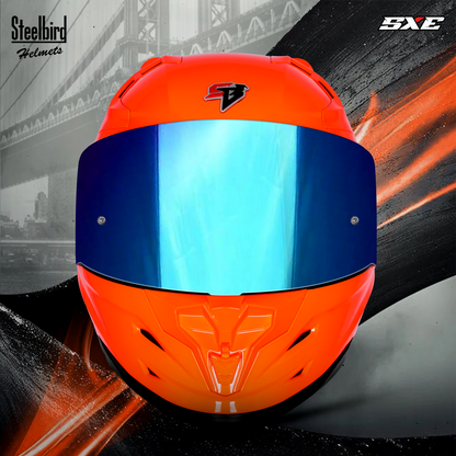 Steelbird SBH-61 SXE Pinlock ISI and Dot Certified Full Face Helmet for Men with Inner Silver Sunshield . Clear With Chrome Visor.