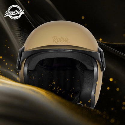 Steelbird SBH 65 Retro 3.0 DOT and ISI Certified Open Face Helmet for Men and Women .