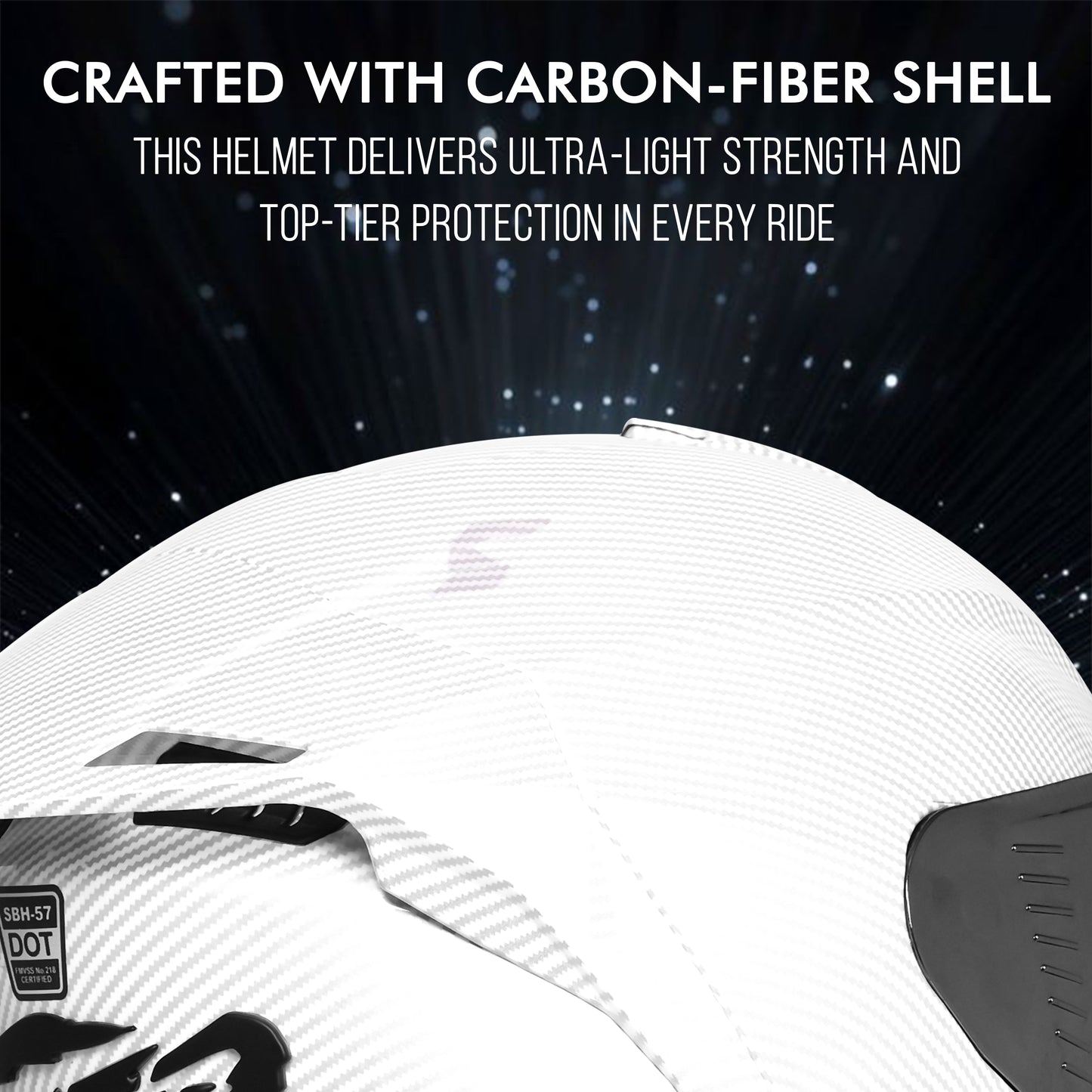 Steelbird SBH-57 Fighter F11 ISI and DOT Certified Full Face Helmet for Men Motorbike Helmet  (Glossy White)