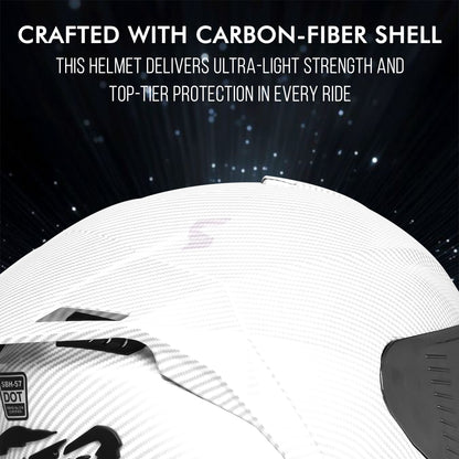 Steelbird SBH-57 Fighter F11 ISI and DOT Certified Full Face Helmet for Men Motorbike Helmet  (Glossy White)