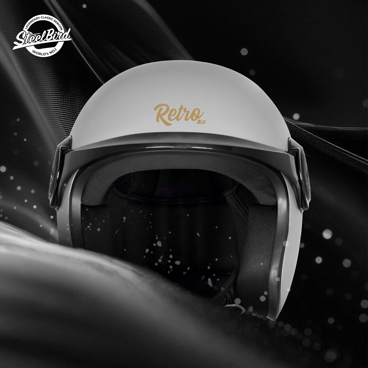 Steelbird SBH 65 Retro 3.0 DOT and ISI Certified Open Face Helmet for Men and Women .