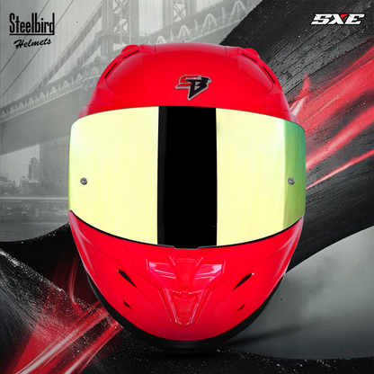 Steelbird SBH-61 SXE Pinlock ISI and Dot Certified Full Face Helmet for Men with Inner Silver Sunshield . Clear With Chrome Visor.