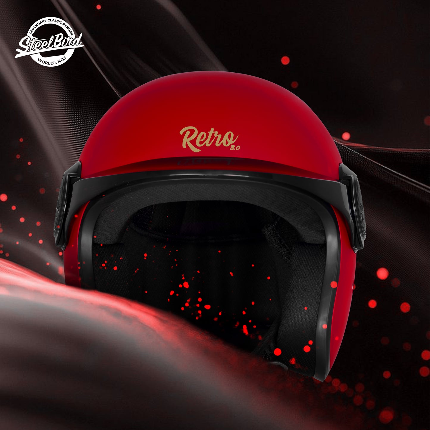 Steelbird SBH 65 Retro 3.0 DOT and ISI Certified Open Face Helmet for Men and Women .