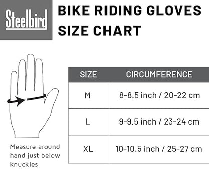Steelbird Polyester Half Finger Bike Riding Gloves, Protective Off-Road Motorbike Racing Gloves .