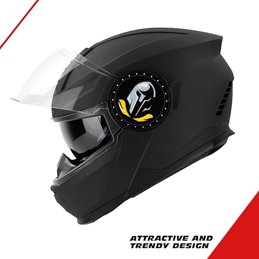Steelbird SBH-40 ISI Certified Full Face Helmet for Men and Women with Inner Smoke Sun Shield .