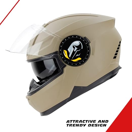 Steelbird SBH-40 ISI Certified Full Face Helmet for Men and Women with Inner Smoke Sun Shield