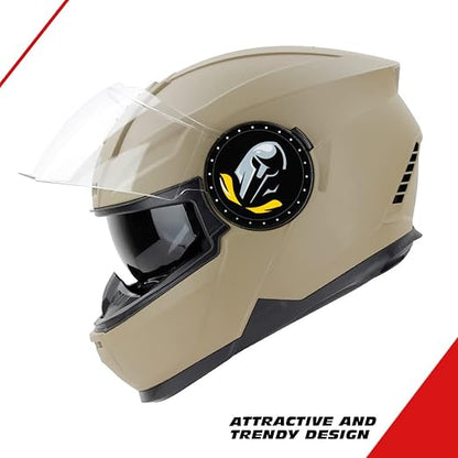 Steelbird SBH-40 ISI Certified Full Face Helmet for Men and Women with Inner Smoke Sun Shield