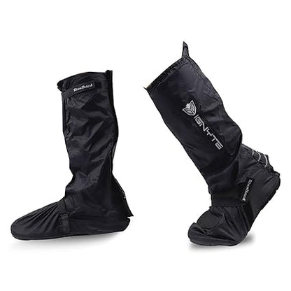 Steelbird Shoe Covers for Rider/Biker Boots with Reflective Piping | Waterproof Rain Shoes Covers Thicker Scootor Non-slip Boots Covers