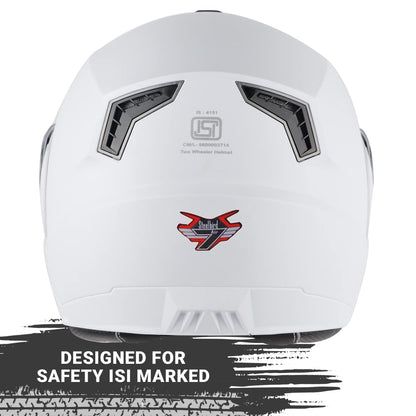 Steelbird SBA-7 7Wings ISI Certified Flip-Up Helmet for Men and Women with Inner Smoke Sun Shield Outer Clear Visor.