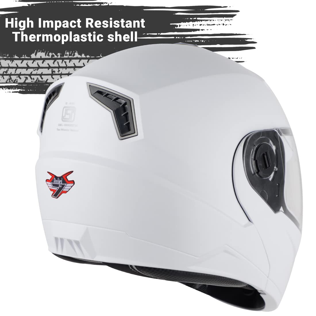Steelbird SBA-7 7Wings ISI Certified Flip-Up Helmet for Men and Women with Inner Smoke Sun Shield Outer Clear Visor.
