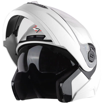 Steelbird SBA-7 7Wings ISI Certified Flip-Up Helmet for Men and Women with Inner Smoke Sun Shield Outer Clear Visor.