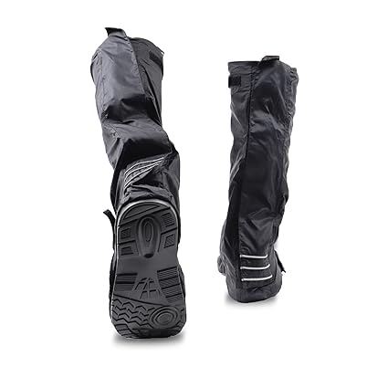 Steelbird Shoe Covers for Rider/Biker Boots with Reflective Piping | Waterproof Rain Shoes Covers Thicker Scootor Non-slip Boots Covers