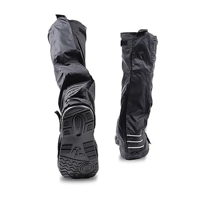 Steelbird Shoe Covers for Rider/Biker Boots with Reflective Piping | Waterproof Rain Shoes Covers Thicker Scootor Non-slip Boots Covers