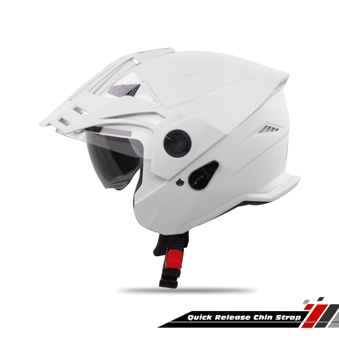 Steelbird SBH-23 GT Plus Open Face ISI Certified Helmet with Inner Sun Shield .
