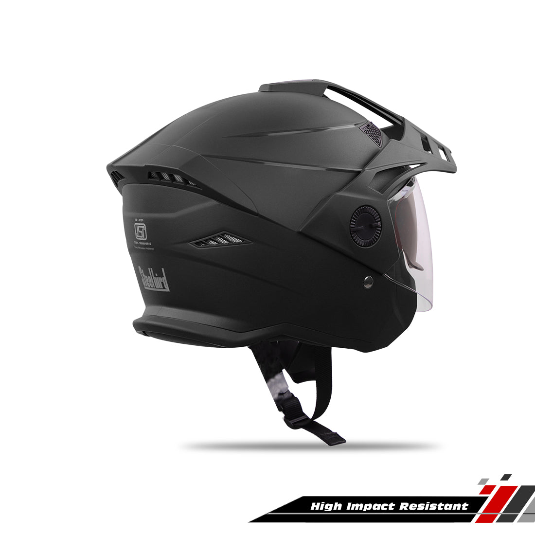 Steelbird SBH-23 GT Plus Open Face ISI Certified Helmet with Inner Sun Shield .