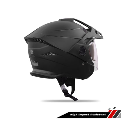 Steelbird SBH-23 GT Plus Open Face ISI Certified Helmet with Inner Sun Shield .