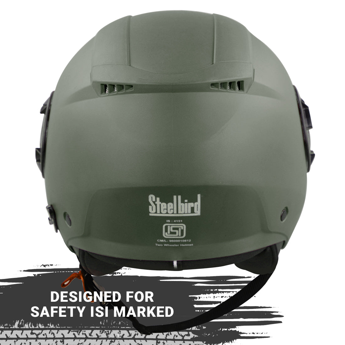 Steelbird GT Dashing ISI Certified Open Face Helmet for Men and Women with Inner Sun Shield ( Dual Visor Mechanism )
