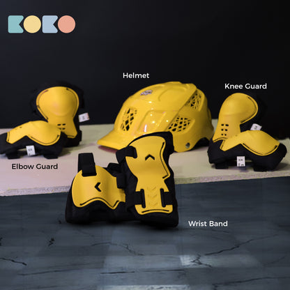 Koko Dragon Kids Skating & Cycling Helmet | Protective Gear for Boys & Girls (Yellow).