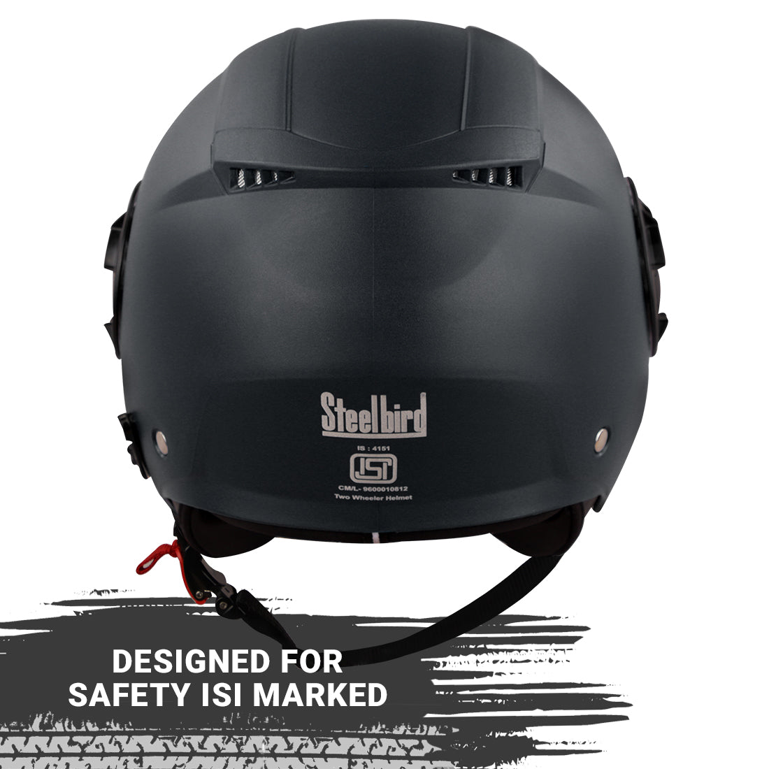 Steelbird GT Dashing ISI Certified Open Face Helmet for Men and Women with Inner Sun Shield ( Dual Visor Mechanism ) .
