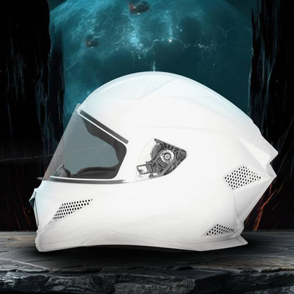 Steelbird SBH-25 Rudra ISI Certified Full Face Helmet for Men and Women Motorbike Helmet  (Glossy White)