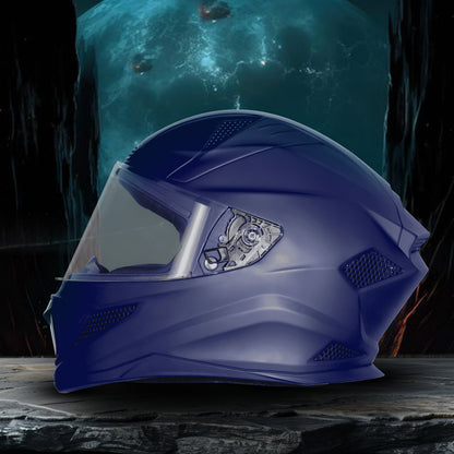 Steelbird SBH-25 Rudra ISI Certified Full Face Helmet for Men and Women Motorbike Helmet  (Glossy H.Blue)