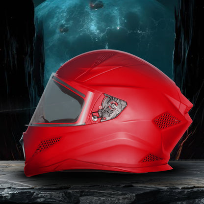 Steelbird SBH-25 Rudra ISI Certified Full Face Helmet for Men and Women Motorbike Helmet  (Glossy Cherry Red)