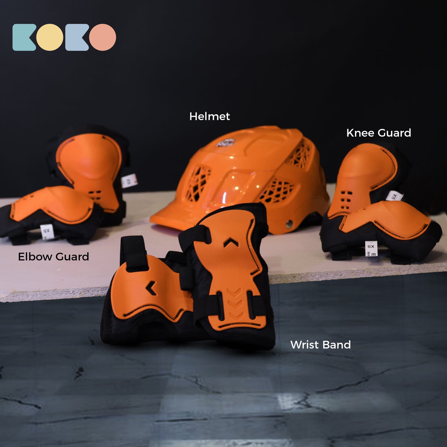 Koko Dragon Kids Skating & Cycling Helmet | Protective Gear for Boys & Girls (Orange).