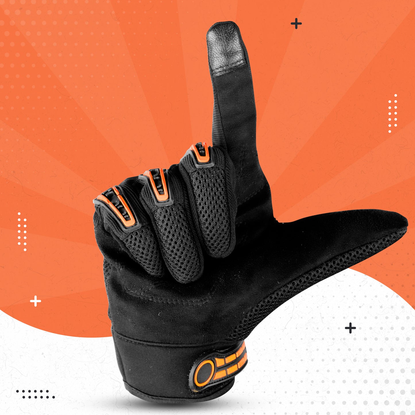 Steelbird Polyester Adventure A-2 Full Finger Bike Riding Gloves with Touch Screen Sensitivity at Thumb and Index Finger, Protective Off-Road Motorbike Racing .