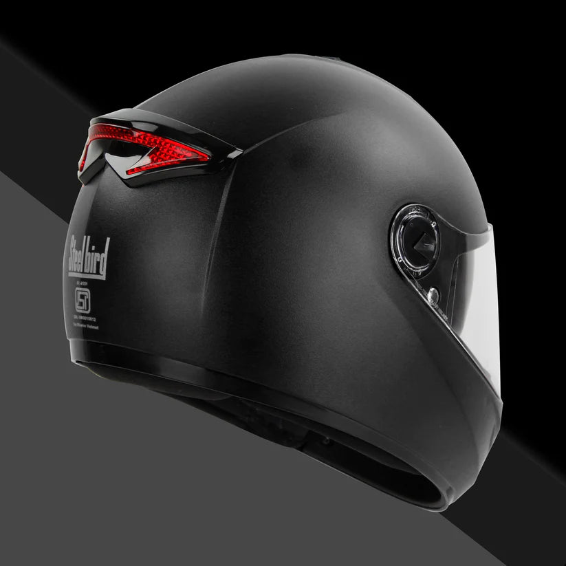 Steelbird SBH-34 Mamba ISI Certified Full Face Helmet for Men and Women with Inner Smoke Sun Shield (Dashing Black)