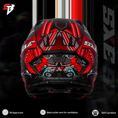 Steelbird SBH-61 SXE X2 Pinlock ISI and Dot Certified Full Face Helmet for Men and with Inner Silver Sunshield (Glossy Black Red with Smoke Visor)