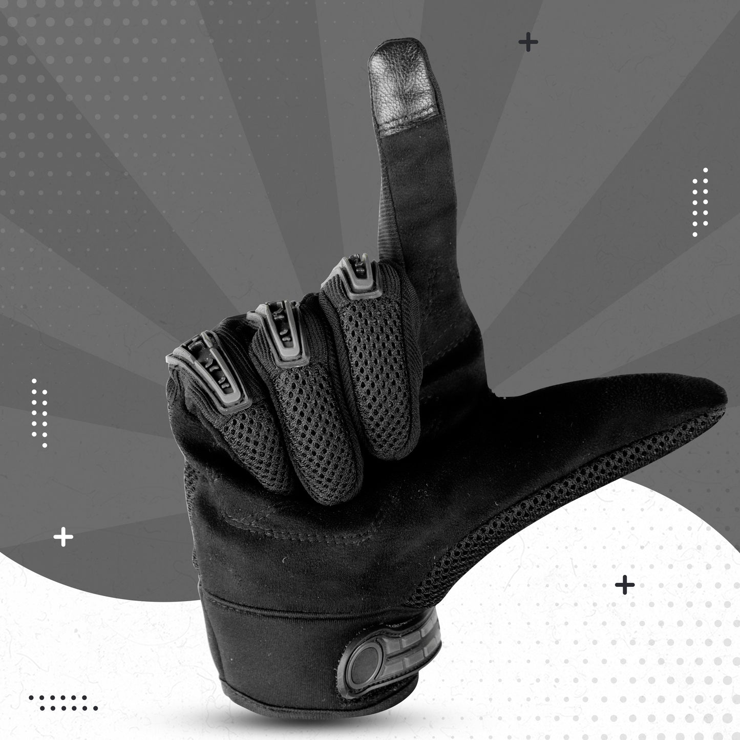 Steelbird Polyester Adventure A-2 Full Finger Bike Riding Gloves with Touch Screen Sensitivity at Thumb and Index Finger, Protective Off-Road Motorbike Racing .