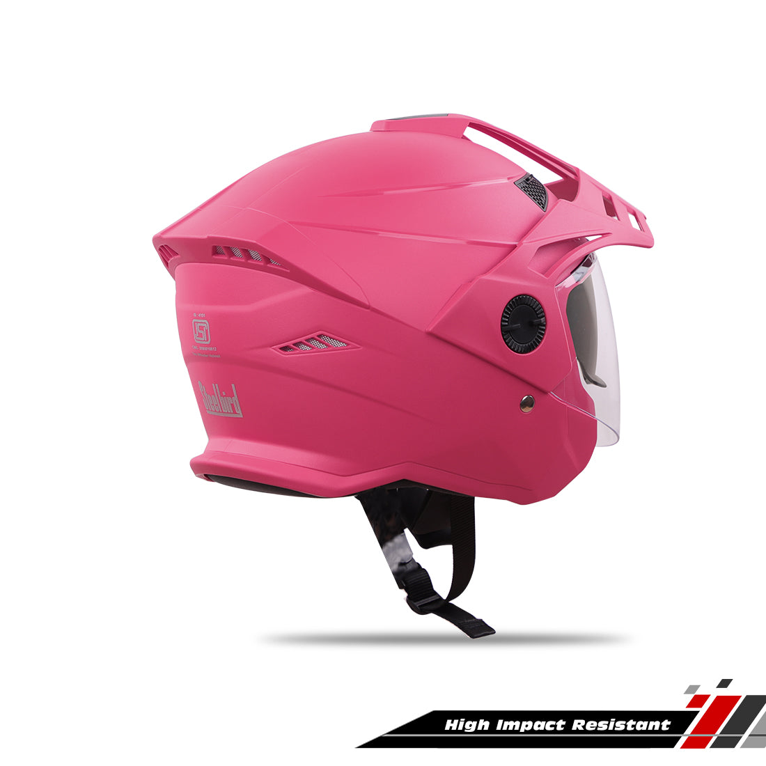 Steelbird SBH-23 GT Plus Open Face ISI Certified Helmet with Inner Sun Shield .