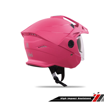 Steelbird SBH-23 GT Plus Open Face ISI Certified Helmet with Inner Sun Shield .