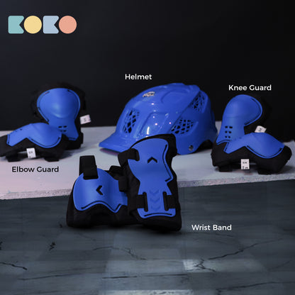 Koko Dragon Kids Skating & Cycling Helmet | Protective Gear for Boys & Girls (Blue)